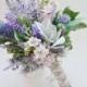 Lavender and Lilac wildflower bouquet with Lamb's Ear, Rustic Wedding Bouquet, Wildflower Bouquet