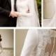 Long Sleeves Button Cut out Back Lace Embellishments Wedding Dress