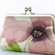 Bridesmaid Gift, Romantic Poppy in Pink, Bridesmaid Clutch (choose your clutch and color) With Silk Lining, Wedding clutch