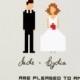 Printable Wedding invitation suite / funny pixel couple design / casual wedding / "Let's get digital"