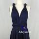 Bridesmaid Dress Infinity Dress Navy Floor Length Wrap Convertible Dress Wedding Dress