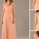 2015 Convertible Strap Peach Bridesmaid dress, Pink Halter Prom dress, Blush Pink Maxi dress, Long Wedding dress Emprie floor length (T109)