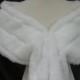 Large Faux Fur Wrap, White Pelted Mink Fur Shawl, Women's Extra Long Fur Scarf