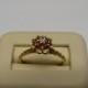 Vintage Genuine Ruby Diamond Flower Vine Ring 10K Yellow Gold Vintage Engagement Ring