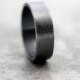 Men's Ring, Unisex Simple Flat 7mm Band Oxidized Argentium Sterling Silver Men's  Band - Made in Your Size