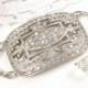 Antique 1920s Art Deco Bracelet, Clear Rhinestone Silver Vintage Wide Cuff Shoe Buckle Bridal Statement, Flapper Jewelry Great Gatsby Paste