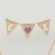Made-to-Order Custom INITIALS Burlap Banner - Small Pennant Banner/ Wedding Banner/ Cake Topper /Bridal Shower/Rustic / You customize colors