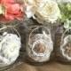 natural burlap and lace covered 3 mason jar vases wedding deocration
