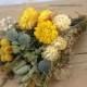 Yellow Sunny Collection w/ Soft Gray Blue Accents - DIY Bundle of Coordinating Flowers - Dried flowers - cream yellow sage - Rustic Wedding