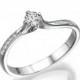 Unique Engagement Ring, Diamond Ring, 14K White Gold Ring, 0.2 TCW Diamond Engagement Ring, Diamond Ring Band