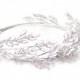Pink Beaded Head Crown, Head Wreath, Pink Flower Crown, Silver Wire Wedding Tiara, Costume Headpiece, Cinderalla, Grecian, Greek