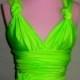 Neon Green Convertible Dress...Bridesmaids, Date Night, Cocktail Party, Prom, Special Occasion, Beach, Vacation
