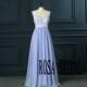 Long bridesmaid dress lavender, chiffon bridesmaid dress, Spaghetti straps lace bridesmaid dress  custom size color