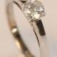 1/2 CT Classic Diamond Solitaire Engagement Ring - 14K White Gold Engagement Ring - Timeless Engagement Ring Design