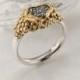 Rough Diamond Ring, Raw Diamond  Ring, Uncut Diamond Ring, Raw Diamond Engagement Ring on A Sterling Silver Band, Size 6.5