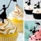 Ca040 New Arrival 10 pcs/ Decorations Cupcake Topper / Mary Poppins / Silhouette / Wedding / Props / Party / Vintage / Fun / Shop