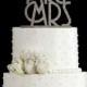 Mr & Mrs Art Deco Acrylic Wedding Cake Topper (Gold Glitter, Silver Glitter)