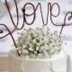 LOVE Rustic Wedding Cake Topper Banner - Rustic Wedding Cake Topper, Shabby Chic Wedding Cake Topper, Barn Wedding, Garden Party