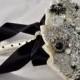 MEDIUM Black Crystal Brooch Bouquet - by Blue Petyl - Bridal Bouquet - Wedding Bouquet