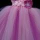 Pink Fuchsia Flower Girl Dress.... Pink flowers Tutu Dress.... Tulle Dress