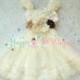 Flower girl dress- Burlap Ivory Lace Chiffon Dress set, rustic Flower girl dress, burlap dress, Country Rustic Dress, Baby dress,Girls Dress