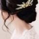 Gold beaded hair comb - style 2005