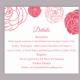 DIY Wedding Details Card Template Editable Word File Download Printable Details Card Fuchsia Details Card Floral Rose Information Cards