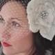 Couture birdcage veil- Ivory