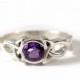 Celtic Amethyst Ring With Trinity Knot Design in 14K Gold, Made in Your Size CR-405b