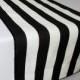 Black and White Stripe Table Runner - black edge - Select A Size