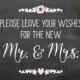Chalkboard Wedding Sign, Printable Wedding Sign, Wedding Leave Your Wishes Sign, Wedding Decor, Instant Download, Wedding Guest Book Sign