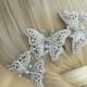 VanessaJewel Bridal Hair Accessories 4.13 Inch Silver-tone Clear Rhinestone Crystal Butterfly Bridal Hair Comb Wedding Headpiece HS1469D1