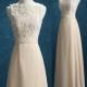 2016 Champagne Lace Chiffon Bridesmaid Dress, Floor Length Wedding dress, Straps Formal Dress, Champagne Long Prom Dress, Cocktail Dress