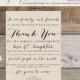 Printable Wedding Thank You Card Sign - the Bailey Collection - Wedding Reception Thank You