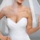 Pealr embellished 2 Tier Simple Bridal Wedding Veil in white or ivory