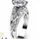2 Carat Diamond Engagement Ring Unique 14K White Gold Ring Filigree Design Alternative Ring Art Deco Engagement Ring