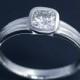 Cushion Cut Engagement Ring, Moissanite Engagement Ring, Bezel Set Engagement Ring Modern Engagement Ring in 14k, 18k Gold or Platinum