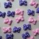 Royal icing polka dot bows -- pink, purple, or red  -- Cupcake toppers cake decorations cake pops edible Minnie Mouse (24 pieces)