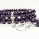 Purple Bridesmaid Bracelet and Earrings Set