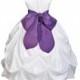 White / choice of color sash Taffeta Flower Girl Dress pageant wedding bridal children bridesmaid toddler sizes 6-9m 12-18m 2 4 6 8 10 