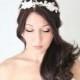 bridal headband ,Wedding Flower Crown, Crystals and Pearls, Bridal Tiara,  Hair Flower Soft White Bridal Tiara - ISLA by DeLoop
