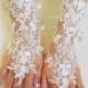Long Ivory Wedding gloves bridal gloves lace gloves fingerless gloves ivory gloves french lace gloves free ship 0006