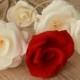 10 Stemmed Roses, Paper Flower Decor, Rustic Flower Centerpiece, Wedding Table Centerpiece, Rose Centerpiece, Wedding Flower Decorations