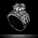 Solitaire Engagement 3.5 Carat CZ Ring, 7.5 Carat Round Cut Ring, Vintage Classic 3 rolls Cubic Zirconia Wedding Anniversary Diamond Ring