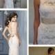 Scallop Bateau Neckline A-line Lace Open Back Wedding Dresses with Sweep Train