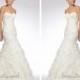 Trumpet Strapless Sweetheart Embroidered Lace and Tulle Over Silky Taffeta Wedding Dresses