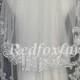 2T White Ivory Bridal Veil - Lace + comb - elbow veil - wedding veil -bridal accessory