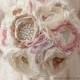 11'' Ready to ship Brooch bouquet. Ivory, Blush Pink and Champagne wedding brooch bouquet, Jeweled Bouquet.