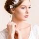 Bridal Hair Vine - Crystal Hair Vine Bridal with Silk Flowers - Wedding Hair Vine - Bridal Vine - Bridal Headband of Crystals and Pearls