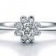Round Shape Cluster Settings Diamond Engagement Ring 14k White Gold or Yellow Gold Art Deco Diamond Ring